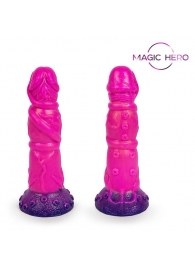 Розовый рельефный фантазийный фаллоимитатор - 20 см. - Bior toys - купить с доставкой в Ельце