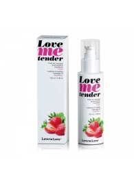 Съедобное согревающее массажное масло Love Me Tender Strawberry с ароматом клубники - 100 мл. - Love to Love - купить с доставкой в Ельце