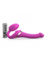 Ярко-розовый безремневой страпон Multi Orgasm Size S с клиторальной стимуляцией - Strap-on-me - купить с доставкой в Ельце