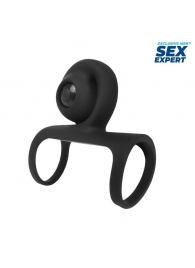 Черная вибронасадка на пенис Sex Expert - Sex Expert - в Ельце купить с доставкой