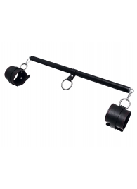 Черная распорка для ног с кожаными манжетами - Pecado - купить с доставкой в Ельце