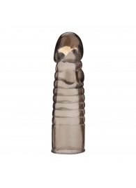 Дымчатая насадка-удлинитель Ribbed Realistic Penis Enhancing Sleeve Extension - 15,2 см. - BlueLine - в Ельце купить с доставкой