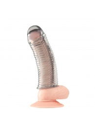 Текстурированная насадка на пенис Clear Textured Penis Enhancing Sleeve Extension - 16,5 см. - BlueLine - в Ельце купить с доставкой