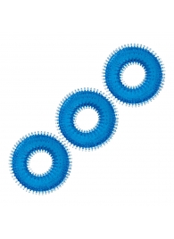 Комплект из трех голубых колец для эрекции 3-Pack Ultra-Stim Stretch Cock Rings - BlueLine - в Ельце купить с доставкой