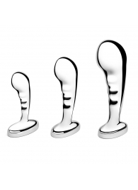 Набор из 3 стальных стимуляторов простаты Stainless Steel P-spot Training Set - b-Vibe - в Ельце купить с доставкой