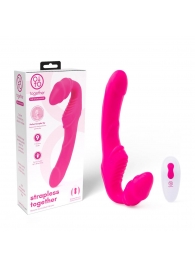 Розовый безремневой страпон на радиоуправлении Strapless Together - 22 см. - Together Toy - купить с доставкой в Ельце