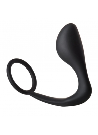 Черное эрекционное кольцо с анальной пробкой Anal Plug With Cockring - Dream Toys - в Ельце купить с доставкой
