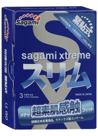Розовые презервативы Sagami Xtreme FEEL FIT 3D - 3 шт. - Sagami - купить с доставкой в Ельце