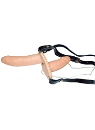 Телесный женский страпон с вагинальной пробкой Strap-On Duo - 15 см. - Orion - купить с доставкой в Ельце