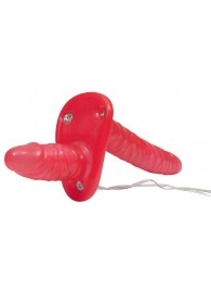 Красный женский страпон с вагинальной пробкой Bad Kitty - 18 см. - Orion - купить с доставкой в Ельце