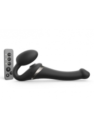 Черный безремневой страпон Multi Orgasm Size S с клиторальной стимуляцией - Strap-on-me - купить с доставкой в Ельце