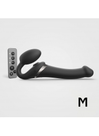 Черный безремневой страпон Multi Orgasm Size M с клиторальной стимуляцией - Strap-on-me - купить с доставкой в Ельце