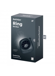 Черный мужской вибромассажер Ring Stroker - Satisfyer - в Ельце купить с доставкой