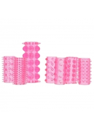Набор из 7 розовых насадок на пенис ONE-A-DAY PENIS SLEEVES PINK - Seven Creations - в Ельце купить с доставкой