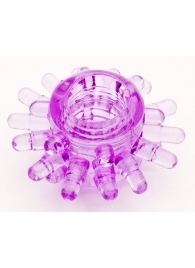 Фиолетовое гелевое эрекционное кольцо с шипиками - Toyfa Basic - в Ельце купить с доставкой