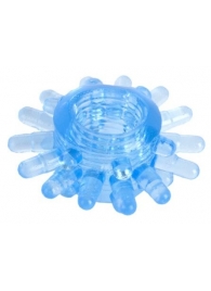 Голубая гелевая насадка с шипиками - Toyfa Basic - в Ельце купить с доставкой