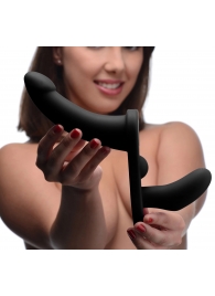 Черный вибрострапон Double Take 10X Double Penetration Vibrating Strap-on Harness - XR Brands - купить с доставкой в Ельце