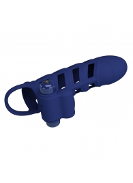 Синяя насадка на пенис Powerful Ring - 18,8 см. - Baile - в Ельце купить с доставкой