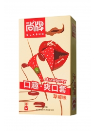 Презервативы Elasun Strawberry с аромато клубники - 10 шт. - Elasun - купить с доставкой в Ельце