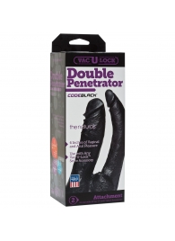 Черная насадка-фаллоимитатор для двойной стимуляции Double Penetrator - 16 см. - Doc Johnson - купить с доставкой в Ельце