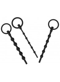 Набор из 3 черных силиконовых уретральных стимуляторов Training Set - Orion - купить с доставкой в Ельце