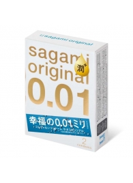 Увлажнённые презервативы Sagami Original 0.01 Extra Lub - 2 шт. - Sagami - купить с доставкой в Ельце