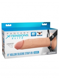 Полый страпон на ремнях 8’’ Hollow Silicone Strap-on - Pipedream - купить с доставкой в Ельце