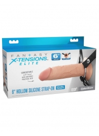Полый страпон на ремнях 6’’ Hollow Silicone Strap-on - Pipedream - купить с доставкой в Ельце
