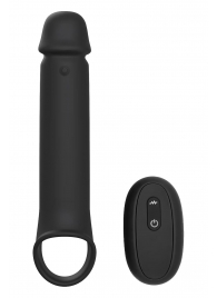 Черная насадка-удлинитель с вибрацией Vibrating Extender With Remote - Dream Toys - в Ельце купить с доставкой