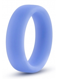 Голубое люминесцентное кольцо Silicone Glo Cock Ring - Blush Novelties - в Ельце купить с доставкой