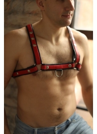 Черно-красная мужская портупея Black-Red - БДСМ Арсенал - купить с доставкой в Ельце