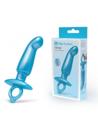 Голубая анальная пробка для массажа простаты Hither Silicone Prostate Plug - 14,3 см. - b-Vibe - в Ельце купить с доставкой
