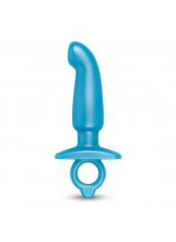 Голубая анальная пробка для массажа простаты Hither Silicone Prostate Plug - 14,3 см. - b-Vibe - в Ельце купить с доставкой