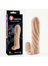 Телесная насадка-удлинитель Okoto со спиралевидным рельефом - 16 см. - Sitabella - в Ельце купить с доставкой