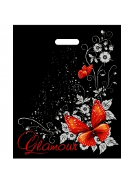 Черный пакет Glamour с вырубной ручкой (38х47 см) - Сима-Ленд - купить с доставкой в Ельце