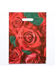 Пакет с цветочным принтом и вырубной ручкой (30х40 см) - Сима-Ленд - купить с доставкой в Ельце
