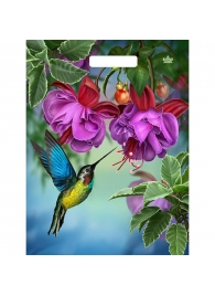 Пакет с принтом в виде колибри в цветах с вырубной ручкой (31х40 см) - Сима-Ленд - купить с доставкой в Ельце