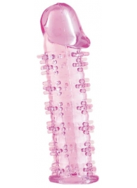 Розовая насадка на пенис с шипами - 12,5 см. - A-toys - в Ельце купить с доставкой