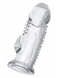 Прозрачная насадка на пенис с шипиками и коготком - 13,5 см. - A-toys - в Ельце купить с доставкой