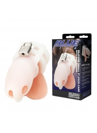 Белая клетка для пениса Silicone Small 2 in Cock Cage With Ball Divider - BlueLine - купить с доставкой в Ельце