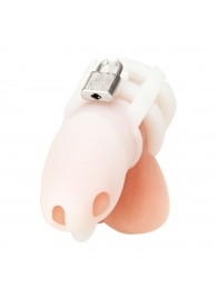 Белая клетка для пениса Silicone Small 2 in Cock Cage With Ball Divider - BlueLine - купить с доставкой в Ельце