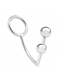 Кольцо на пенис с анальным стимулятором Two Bead Stainless Steel Anal Hook   Cock Ring - BlueLine - в Ельце купить с доставкой
