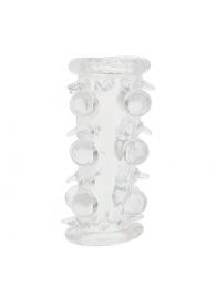 Прозрачная насадка на пенис с шипами и бугорками JELLY JOY LUST CLUSTER CLEAR - Dream Toys - в Ельце купить с доставкой