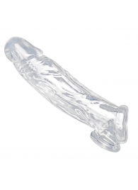 Прозрачная насадка для увеличения члена Realistic Clear Penis Enhancer and Ball Stretcher - 20,3 см. - XR Brands - в Ельце купить с доставкой
