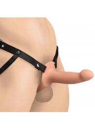 Телесный полый страпон на черных регулируемых ремешках 2’’ Erection Smooth Silicone Penis Sheath - XR Brands - купить с доставкой в Ельце