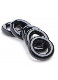 Комплект из 5 черных эрекционных колец для мошонки Ring Master Custom Ball Stretcher Kit - XR Brands - в Ельце купить с доставкой