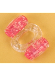 Прозрачное виброкольцо с двумя вибропульками - Toyfa Basic - в Ельце купить с доставкой