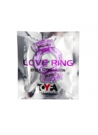 Фиолетовое виброкольцо с двумя вибропульками - Toyfa Basic - в Ельце купить с доставкой