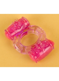 Фиолетовое виброкольцо с двумя вибропульками - Toyfa Basic - в Ельце купить с доставкой