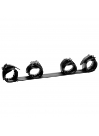 Черная распорка с манжетами для рук и ног Deluxe Rigid Spreader Bar - XR Brands - купить с доставкой в Ельце